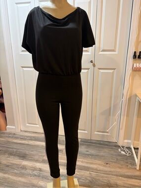 Black Women’s Jumpsuit - Sleek Cowl Neck Design
